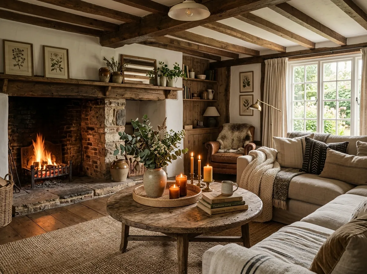 Cozy Farmhouse Round Table Setup for 10 round coffee table ideas for a stylish living room